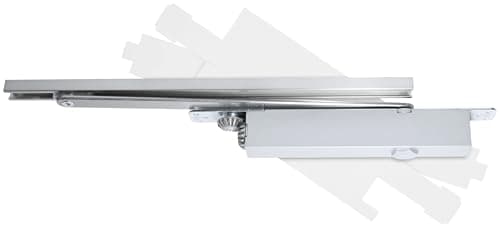 Image of EuroArt Concealed Door Closer with Spring Mechanism, Power Size 2-4, Adjustable Closing Speed, for Residential and Commercial Use (Silver)