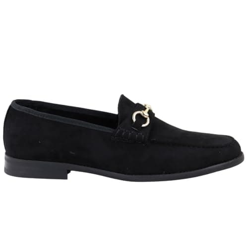 Image of TruClothing Men's Moccasin Loafers Shoes Leather Lined Slip On Suede Formal Shoe - Black 9 UK