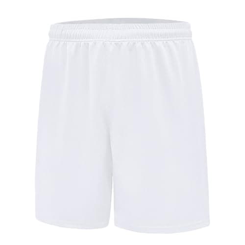 Image of Himcus Boys Quick-Dry PE Football Shorts Kids Running Sports Shorts(150,12-13 Years,White)
