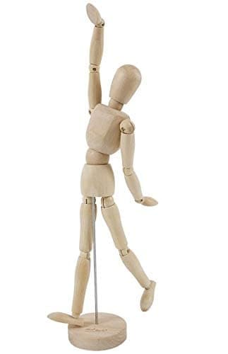 Image of KAIAIWLUO Art Mannequin,8 Inch Wooden Human Body Drawing Mannequin with Stand Art Mannequin Figure Joints Artist Manikin Model for Desktop Decoration Decorative Artwork