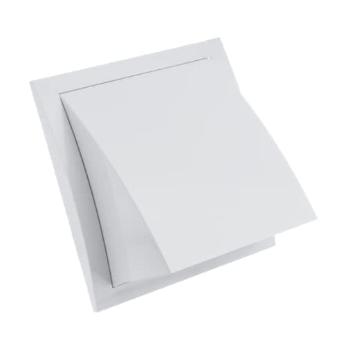 Image of Ø 125mm / 5'' Cowled Duct Cover with Gravity Flap - Ventilation Grille with Rain and Wind Protection - External Air Vent Covers - ABS Plastic White