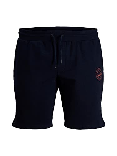 Image of JACK & JONES Mens Track Shorts Original Sweat Short Mid Thigh Plus Size Half Pant UK, Blue Colour, 46 Waist