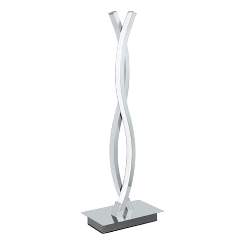 Image of Eglo LED Table lamp Lasana 2, 2-Light Table lamp, Bedside lamp Made of Aluminium, Steel, Plastic, Colour: Chrome, White, Includes Switch