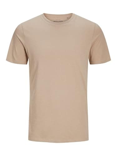 Image of JACK & JONES NOS Men's Jjeorganic Basic Tee Ss O-Neck Noos T-Shirt, Beige (Beige), X-Large