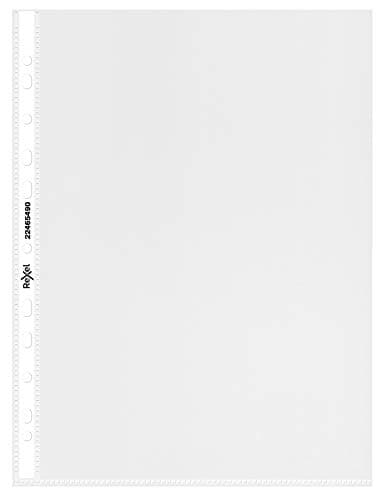 Image of Rexel Quality A4 Punched Pockets, Glass Clear, Pack of 50, 22465490