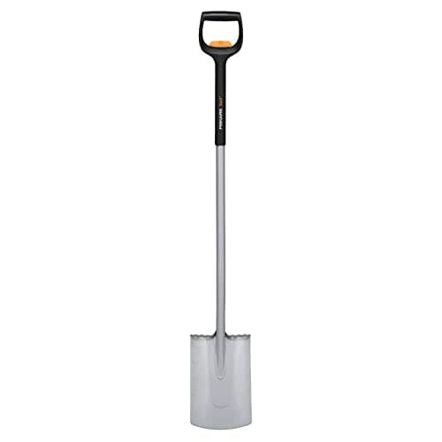 Image of Fiskars telescopic spade for soft, low-stone soils, round, length: 111 - 130 cm, reinforced boron steel blade, black/orange, Xact, 1066733