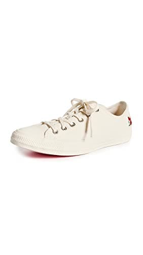 Image of CONVERSE Women's Chuck Taylor All Star Sneaker, Egret/Egret/Sunrise Pink, 4.5 UK