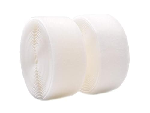 Image of 38mm Width 6.25 Meters Sew-On Hook and Loop Fastener Tape Nylon Strips Fabric Non-Adhesive Back, Heavy Duty Strips Hook and Loop Tape for Clothing Sewing DIY Projects (White)