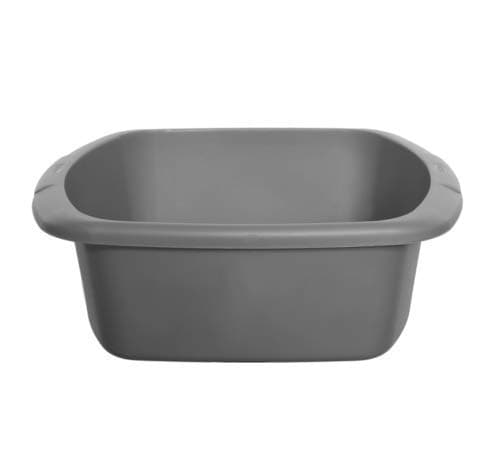 Image of Galleries Large Or Small Plastic Rectangular Washing Up Bowl (Silver, Small Rectangular Bowl)