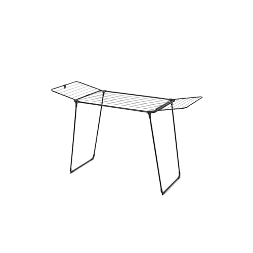 Image of Brabantia HangOn Drying Rack, 18 metres (Matt Black), Large Capacity Clothes Drying Rack for Up to One Full Machine Load, Foldable Laundry Stand for Large and Small Items, No Pegs Needed