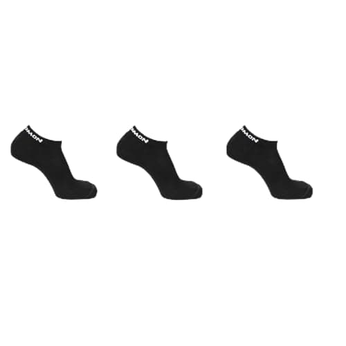 Image of Salomon Flow Low 3 Pack Unisex Socks, Cushioned Sports Socks, Ideal for Trail Running and Outdoor Walking, Black, 36/38