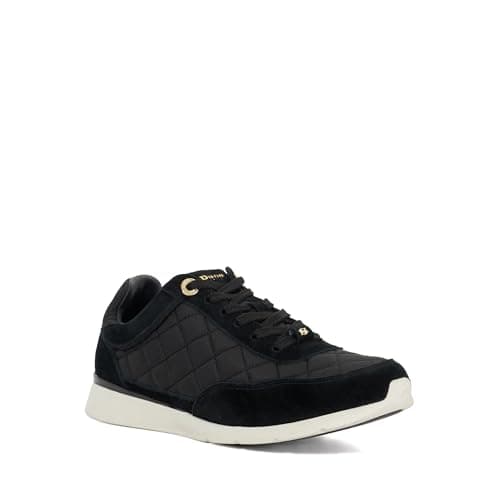 Image of Dune London Ladies EVERGLOW Quilted Leather Trainers Size UK 5 Black