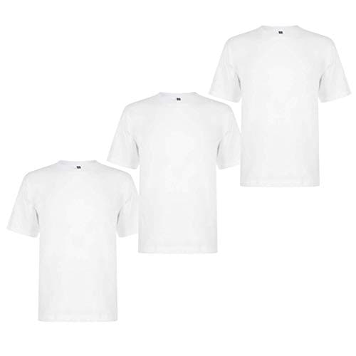 Image of Donnay Mens 3 Pack T Shirt Tee Top Short Sleeve Crew Neck Casual Clothing White L
