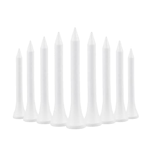 Image of 54mm 2 1/8" White Wooden Golf Tees Tee Pegs Eco Environmentally Friendly - Pack of 100