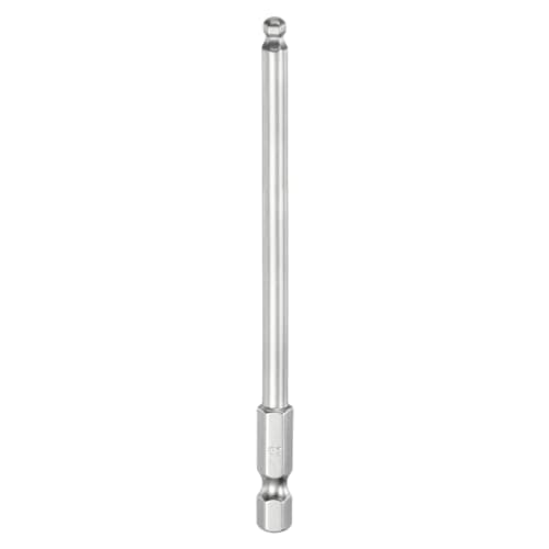 Image of sourcing map Ball End Hex Screwdriver Bit Set 4mm (H4.0) Size 1/4" Hex Shank 100mm (4") Long Magnetic Ball Head Bits S2 Steel Metric Screw Driver Bit