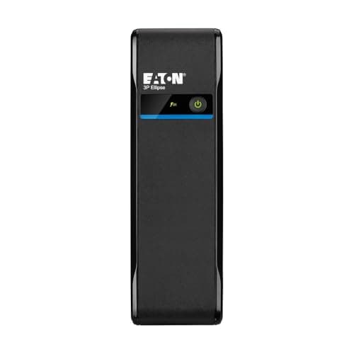 Image of Eaton Serie Ellipse 3P UPS 3P700I – 700VA/420W silent compact backup, 4 IEC C13 outlets (3 battery + surge, 1 surge‑only), lightning protection, Black (B0F4BSR31R)