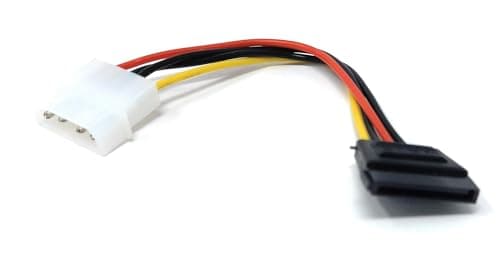 Image of DRUT 15cm Molex LP4 4 pin to SATA 15 pin Power Adapter Lead Cable for SATA Hard Drives, DVD-RW, Blu Ray Player/Recorders, PCI-Express Cards (1)