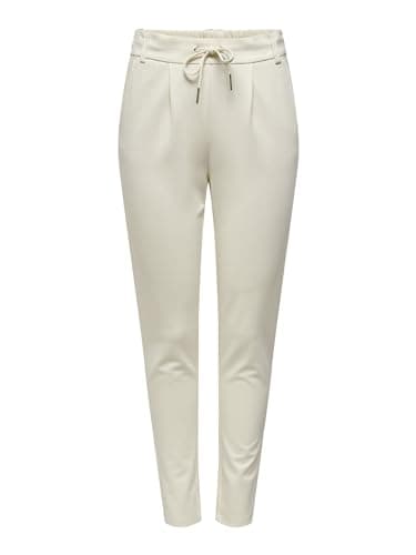 Image of ONLY Womens Onlpoptrash Life Easy Col Pant Pnt Noos Trousers, White (Cloud Dancer), M / 30L UK