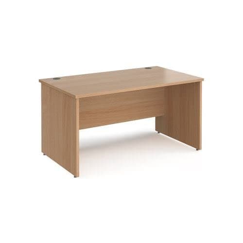 Image of Office Monster Cooper straight desk 1400mm x 800mm - beech top with panel end leg
