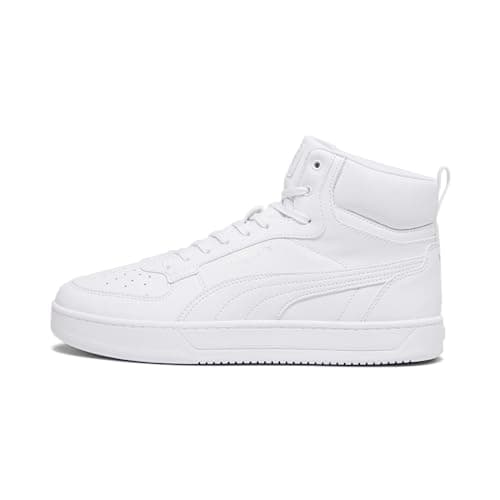 Image of Puma Unisex Adults Puma Caven 2.0 Mid Sneakers, Puma White-Puma Silver, 6.5 UK
