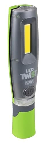 Image of Sealey LED Twist Rechargeable Inspection Light, 16W COB & 1W SMD, 2000lm, Rotating Magnetic Base - LED2001G, Grey/Green