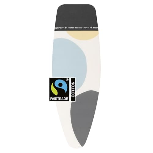 Image of Brabantia Ironing Board Cover D 135x45 cm – Spring Bubbles | 100% Cotton Top Layer with 8mm Foam Padding & Heat Resistant Zone for Size D Boards | Durable, Washable, Easy to Install