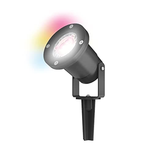 Image of 4lite Outdoor Spike Light (Black) IP65 Rated Garden Single Spot Light Supplied with a 2700k - 6500k Smart GU10 Bulb - 4L2/2010-4Yr Guarantee