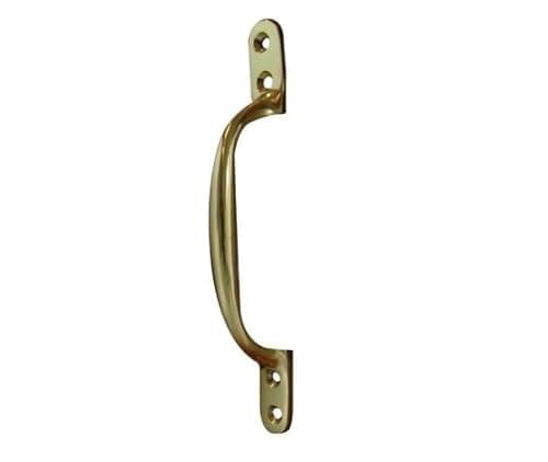 Image of Ironmongery Solutions® Jedo Sash Handles Traditional Sliding Sash Window Handles Durable Metal Design Fixings Included (Polished Brass, 152mm)