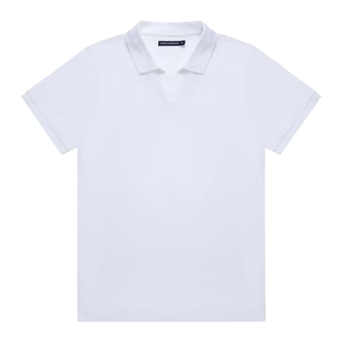 Image of French Connection Pique Micro Polo Shirt-White-X-Large