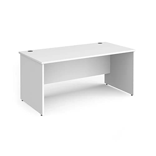 Image of Contract 25 800 mm Deep Straight Desk with Panel End Leg, White, 160 x 80 cm