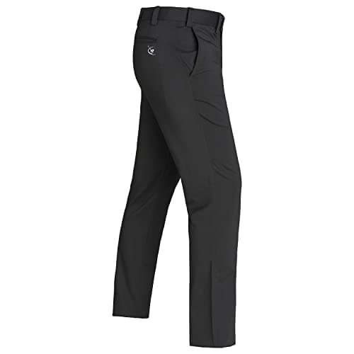 Image of Harry Hall Men's Golf Trousers - Slim Fit, Grip Waistband, Stretch & Breathable Fabric - Quick Dry, Water Resistant Finish - Black 34R