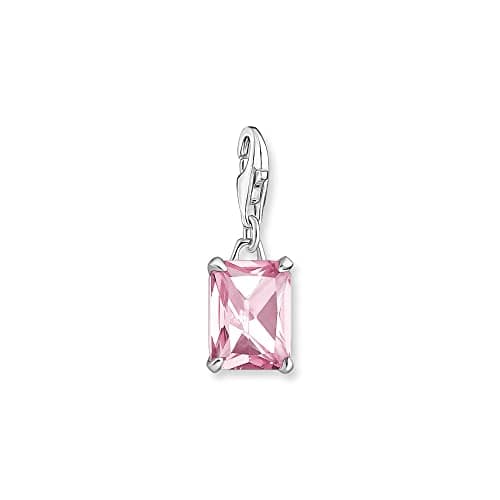 Image of Thomas Sabo Charm Pendant Pink Stone 925 Sterling Silver