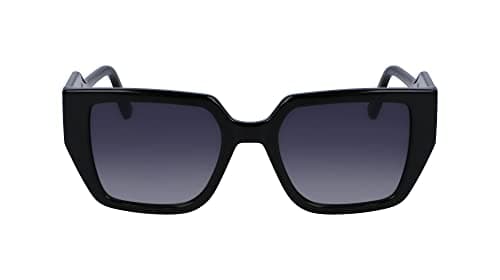Image of Karl Lagerfeld KL6098S Unisex Metal Sunglasses, 001 Black, Size 52mm, UV Protection