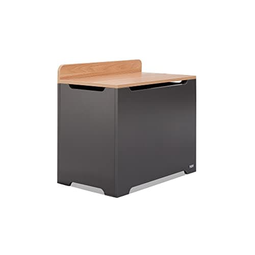 Image of Tutti Bambini Rio Toy Box | Soft-Close Hinge, Top Seating Area, Spacious Design for Toys, Pillows, Bedding, Books & More | H56.5 x D37.5 x W60.5 cm | Slate Grey/Oak