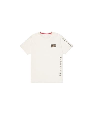 Image of Alpha Industries Men's Camo Sleeve T T-Shirt, Vintage White, L