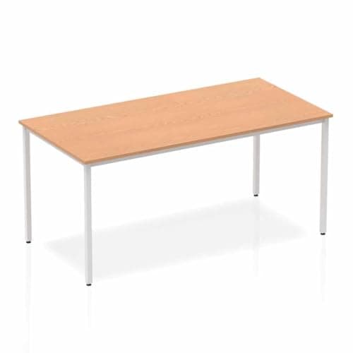 Image of OPO Impulse Freestanding 1200mm Straight Boardroom Table Attractive Box Frame Legs | Sturdy Build Weather & Heat Resistant Melamine Finish Rectangular Table Oak 1600