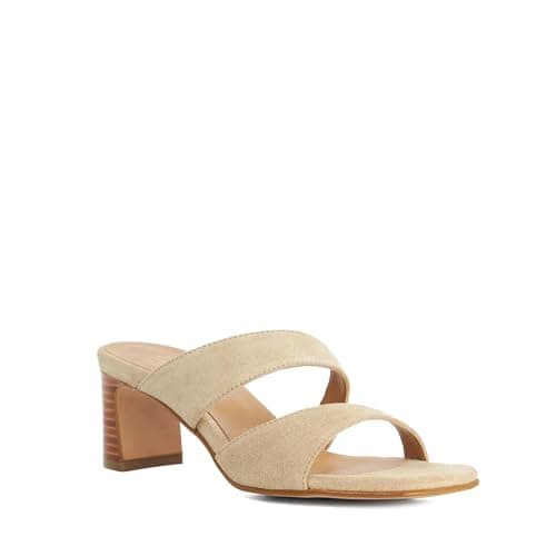 Image of Dune London Ladies JAEDA Suede Block Heel Mules Size UK 4 Suede Block Heeled Sandals