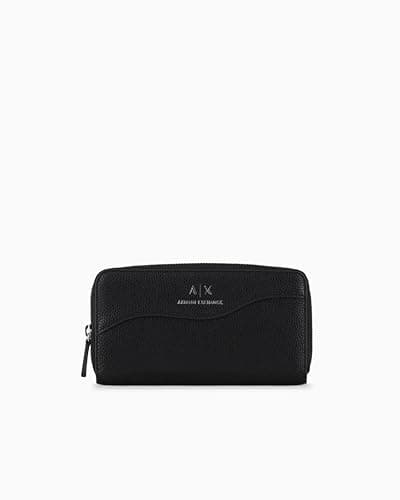Image of Armani Exchange Women's Wallet Zip Around Bi-fold, Black