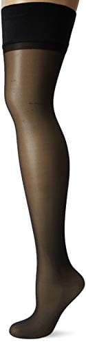 Image of Charnos Women's 1PP 10 Denier Elegance Ultra Sheer Hold Up Matt Fein Plain 10 DEN Hold - up Stockings, Black, Medium (Manufacturer Size: Medium)