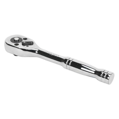 Image of Sealey S0704 Ratchet Wrench with Pear-Head Flip Reverse, 1/4" Square Drive, Silver