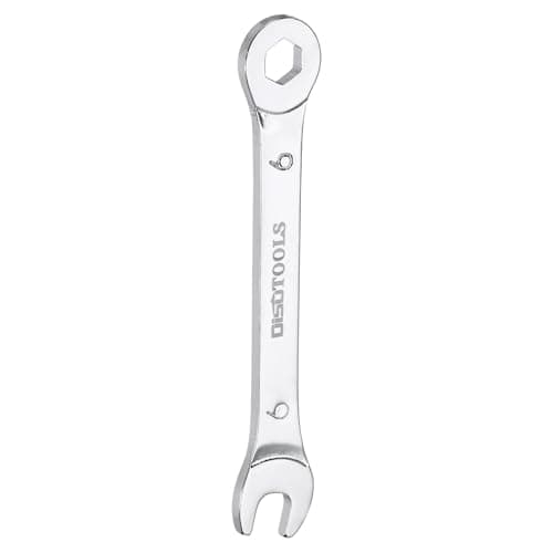 Image of sourcing map Thin Combination Wrench Metric 6mm 6-Point Ended Box 15 Degree Offset Open End CR-V Chrome Plated Steel, Silver