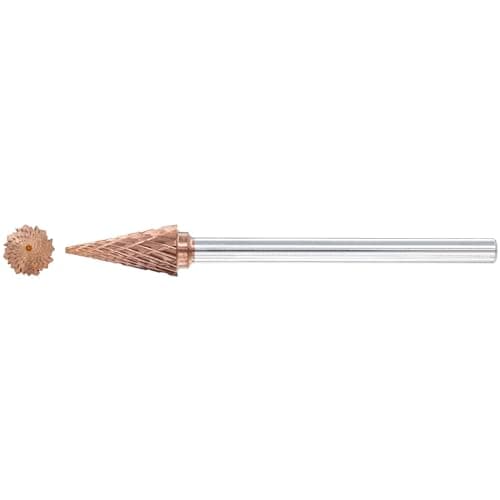Image of TJR® Carbide Burr with Coating Ultra Co, 6mm (Metric) Diameter with 3mm Metric Shank (Special with chip Breaker) (SKM - Conical Pointed Nose)