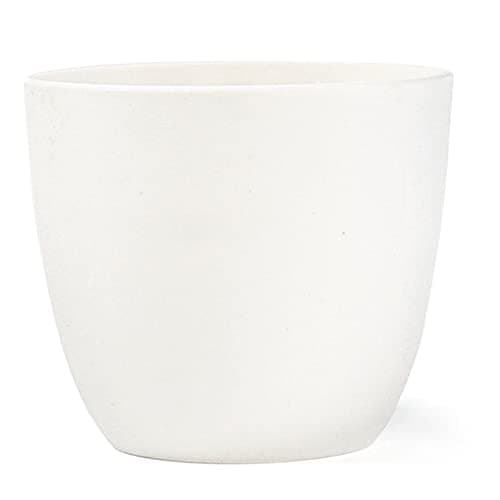 Image of Muzhira Plant Pots, 24cm Thicken Plastic Planter with Drainage Holes, Plant Container Indoor Gardening Pot for Indoor and Outdoor Garden - White