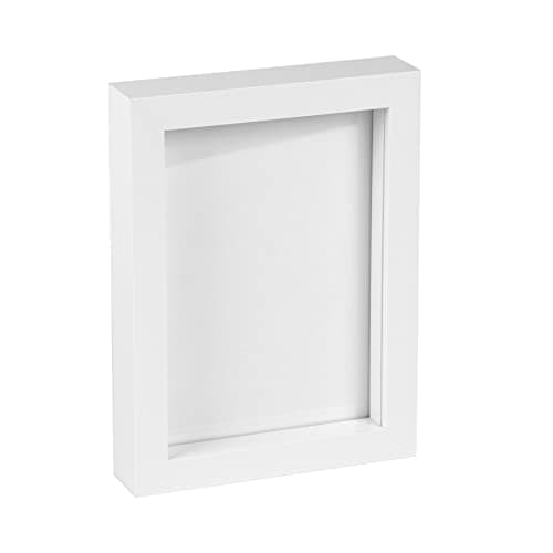 Image of Nicola Spring White 5" x 7" 3D Box Photo Frame - Standing Hanging Craft Shadow Picture Display