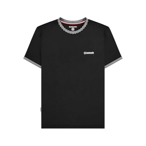 Image of Lambretta Mens Two Tone Ringer Retro T Shirt (UK, Alpha, L, Regular, Regular, Black)