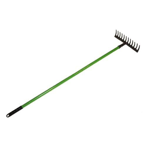 Image of Garden Rake Soil Leaves Leaf Raker 12 Teeth Carbon Steel With PVC Grip GAR02