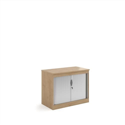 Image of Mr Office Systems horizontal tambour door cupboard - 800mm high, Kendal Oak
