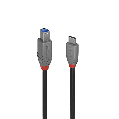 Image of LINDY 1m USB 3.1 Cable, USB-C Male to USB-B 3.0 Male Type B, for MacBook Pro/Air, External Hard Drive, Scanner, Printer, Docking Station