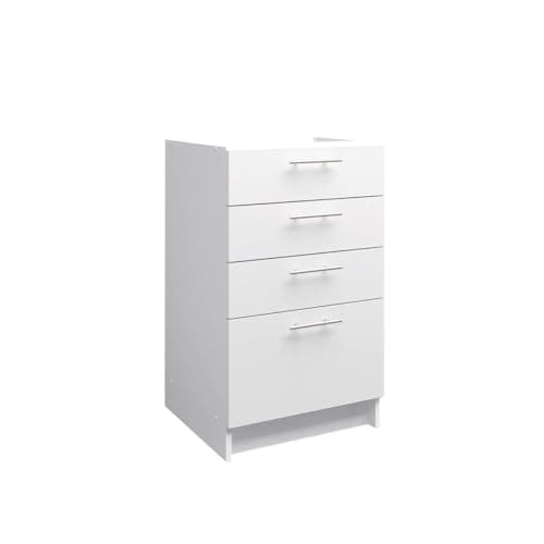 Image of JD Greta Fixed Height 500mm Kitchen Drawer Base Cabinet Floor Unit (Without Worktop) – White Matt