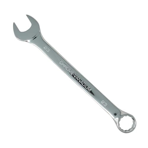 Image of Dapetz ® 23mm Combination Spanner Fixed Head Open End Ring Wrench Mirror Polished Chrome Vanadium Steel Metric Hand Tool Heavy Duty